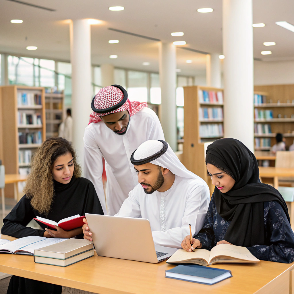 طلاب دوليون في مكتبة جامعية بأذربيجان - القبول الجامعي في اذربيجان