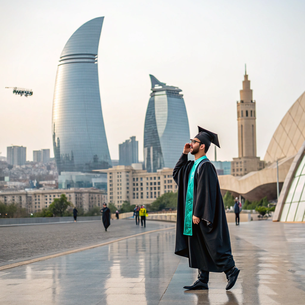 طالب عربي يتخرج في أذربيجان - القبول الجامعي في اذربيجان