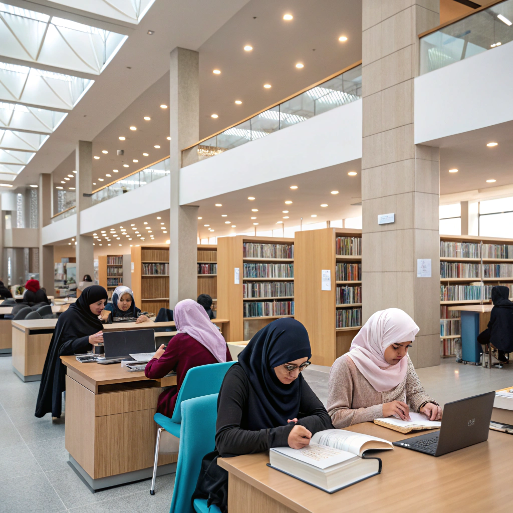 الدراسة في اذربيجان للمصريين - طلاب يدرسون في مكتبة